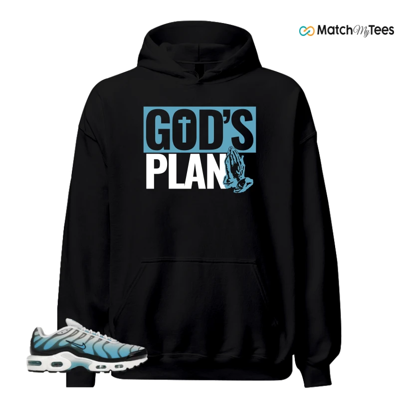 NIKE AIR MAX PLUS ICE (GS) SNEAKER/WHITE/BALTIC BLUE-BLACK matching Hoodie