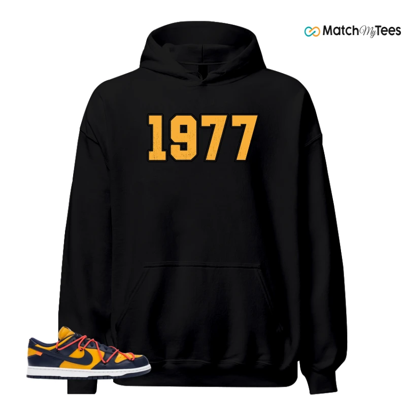 NIKE DUNK LOW OFF-WHITE UNIVERSITY GOLD SNEAKER Matching Tees hoodie