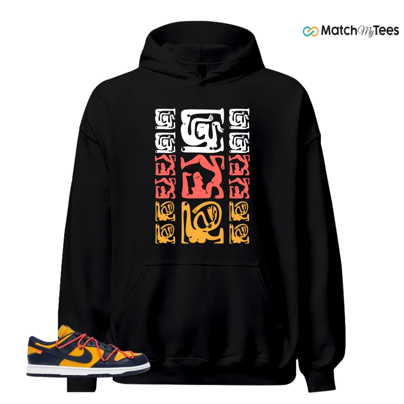 NIKE DUNK LOW OFF-WHITE UNIVERSITY GOLD SNEAKER Matching Tees hoodie