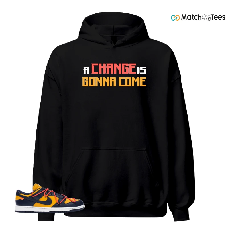 NIKE DUNK LOW OFF-WHITE UNIVERSITY GOLD SNEAKER Matching Tees hoodie