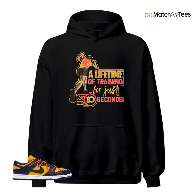 NIKE DUNK LOW OFF-WHITE UNIVERSITY GOLD SNEAKER Matching Tees hoodie