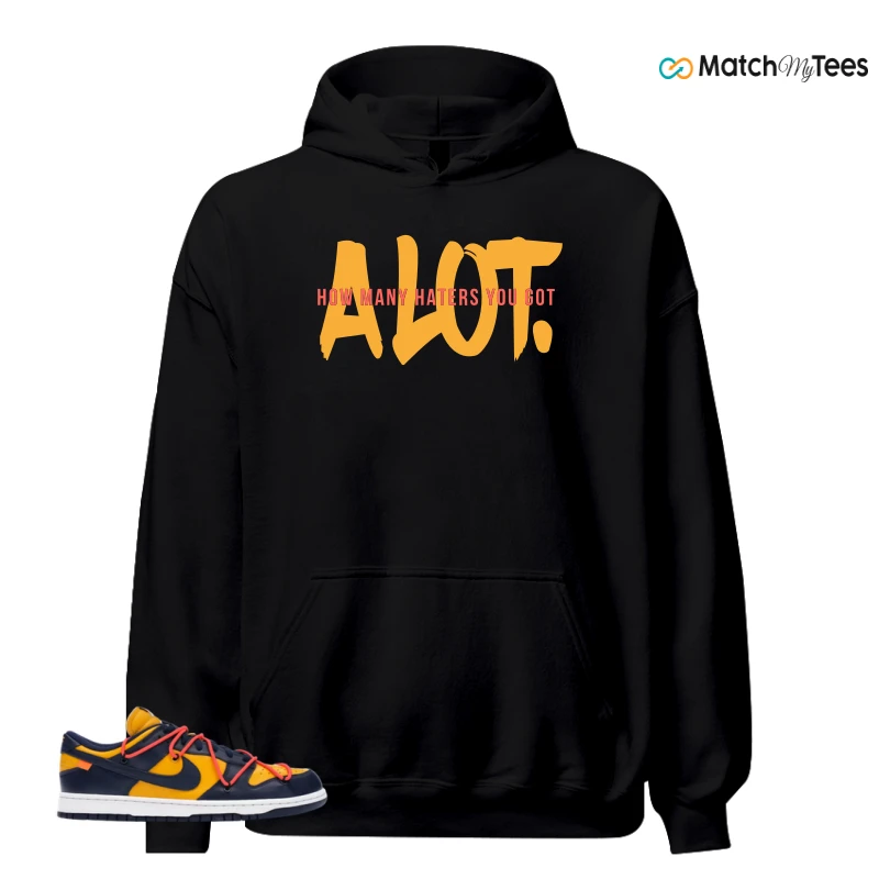 NIKE DUNK LOW OFF-WHITE UNIVERSITY GOLD SNEAKER Matching Tees hoodie
