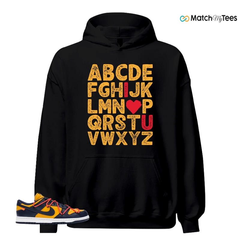 NIKE DUNK LOW OFF-WHITE UNIVERSITY GOLD SNEAKER Matching Tees hoodie