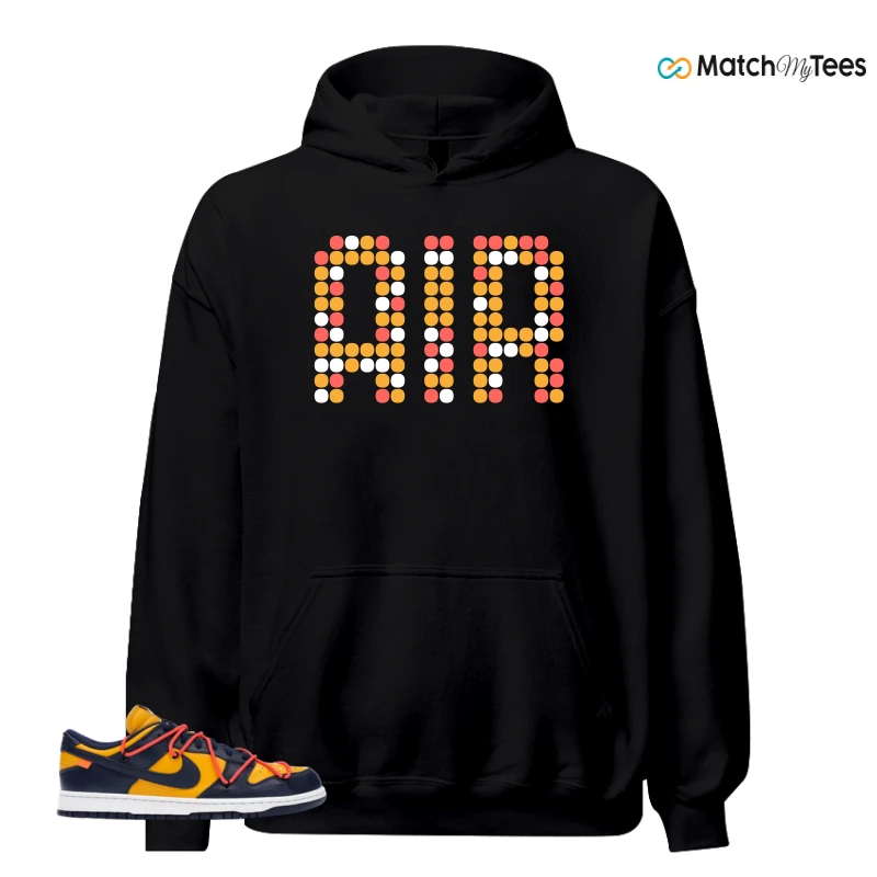 NIKE DUNK LOW OFF-WHITE UNIVERSITY GOLD SNEAKER Matching Tees hoodie
