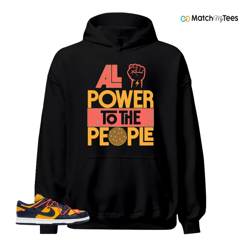 NIKE DUNK LOW OFF-WHITE UNIVERSITY GOLD SNEAKER Matching Tees hoodie