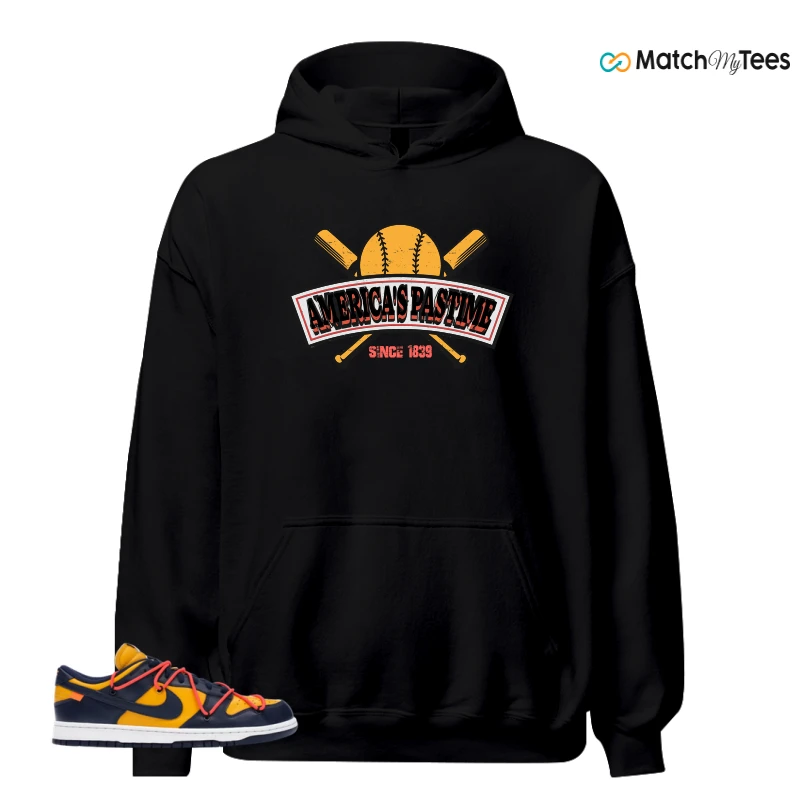 NIKE DUNK LOW OFF-WHITE UNIVERSITY GOLD SNEAKER Matching Tees hoodie