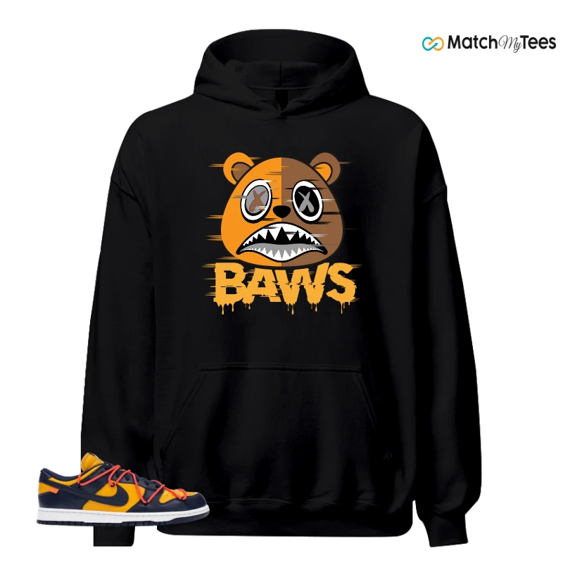 NIKE DUNK LOW OFF-WHITE UNIVERSITY GOLD SNEAKER Matching Tees hoodie