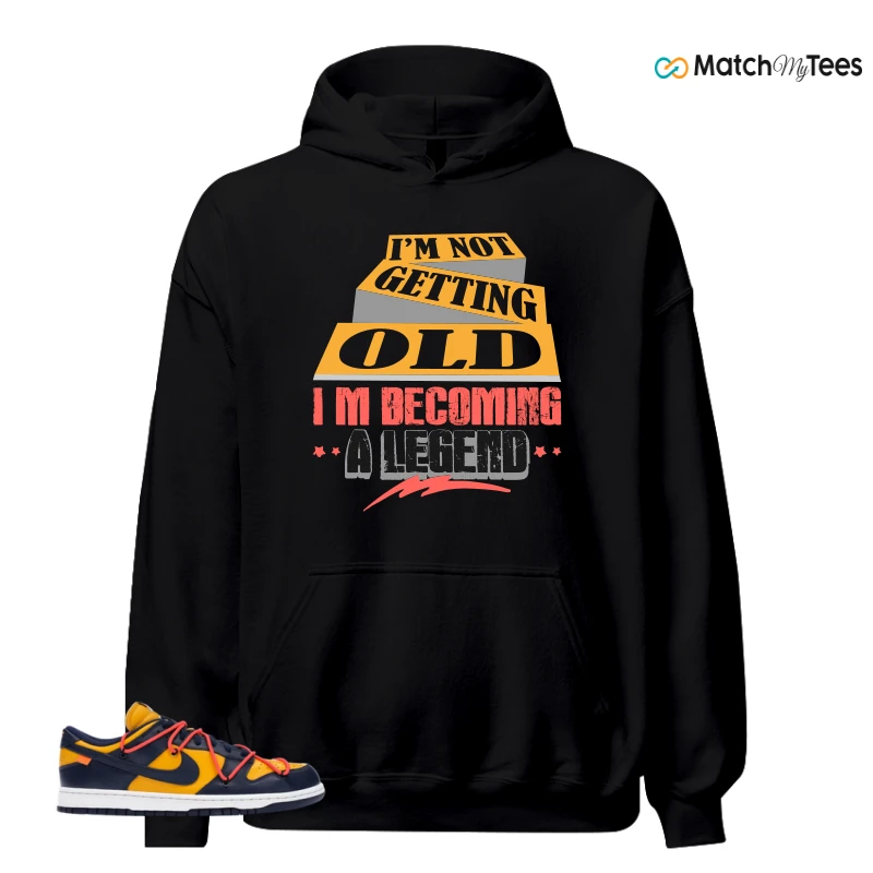NIKE DUNK LOW OFF-WHITE UNIVERSITY GOLD SNEAKER Matching Tees hoodie