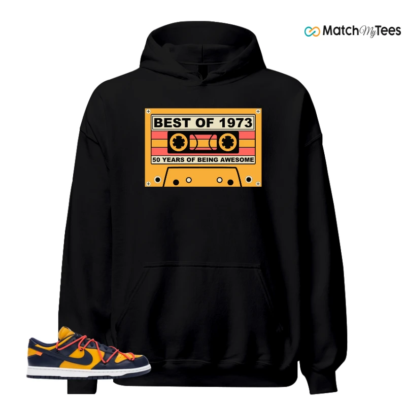 NIKE DUNK LOW OFF-WHITE UNIVERSITY GOLD SNEAKER Matching Tees hoodie