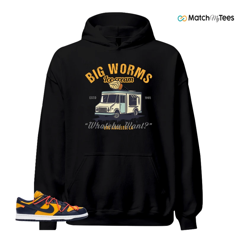 NIKE DUNK LOW OFF-WHITE UNIVERSITY GOLD SNEAKER Matching Tees hoodie