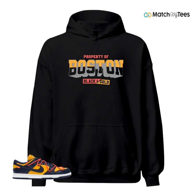 NIKE DUNK LOW OFF-WHITE UNIVERSITY GOLD SNEAKER Matching Tees hoodie