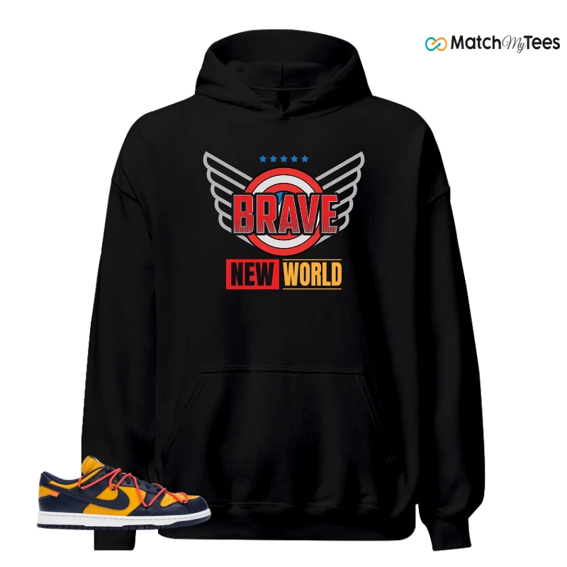 NIKE DUNK LOW OFF-WHITE UNIVERSITY GOLD SNEAKER Matching Tees hoodie