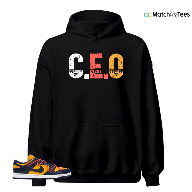 NIKE DUNK LOW OFF-WHITE UNIVERSITY GOLD SNEAKER Matching Tees hoodie