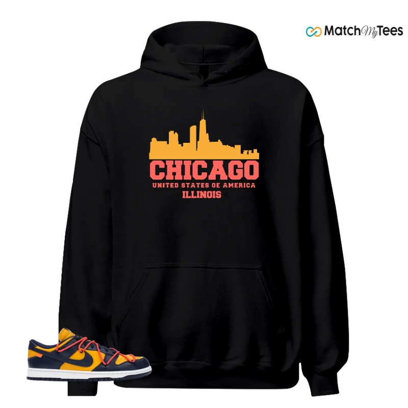 NIKE DUNK LOW OFF-WHITE UNIVERSITY GOLD SNEAKER Matching Tees hoodie