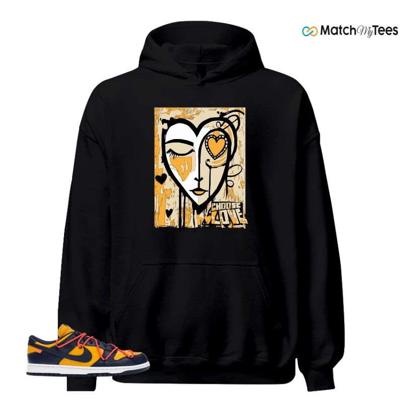 NIKE DUNK LOW OFF-WHITE UNIVERSITY GOLD SNEAKER Matching Tees hoodie