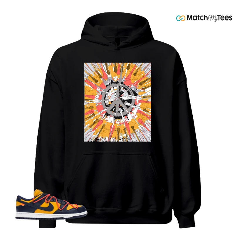 NIKE DUNK LOW OFF-WHITE UNIVERSITY GOLD SNEAKER Matching Tees hoodie