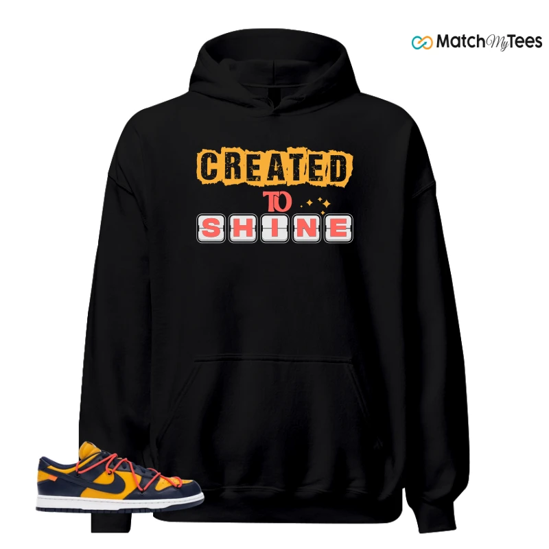 NIKE DUNK LOW OFF-WHITE UNIVERSITY GOLD SNEAKER Matching Tees hoodie