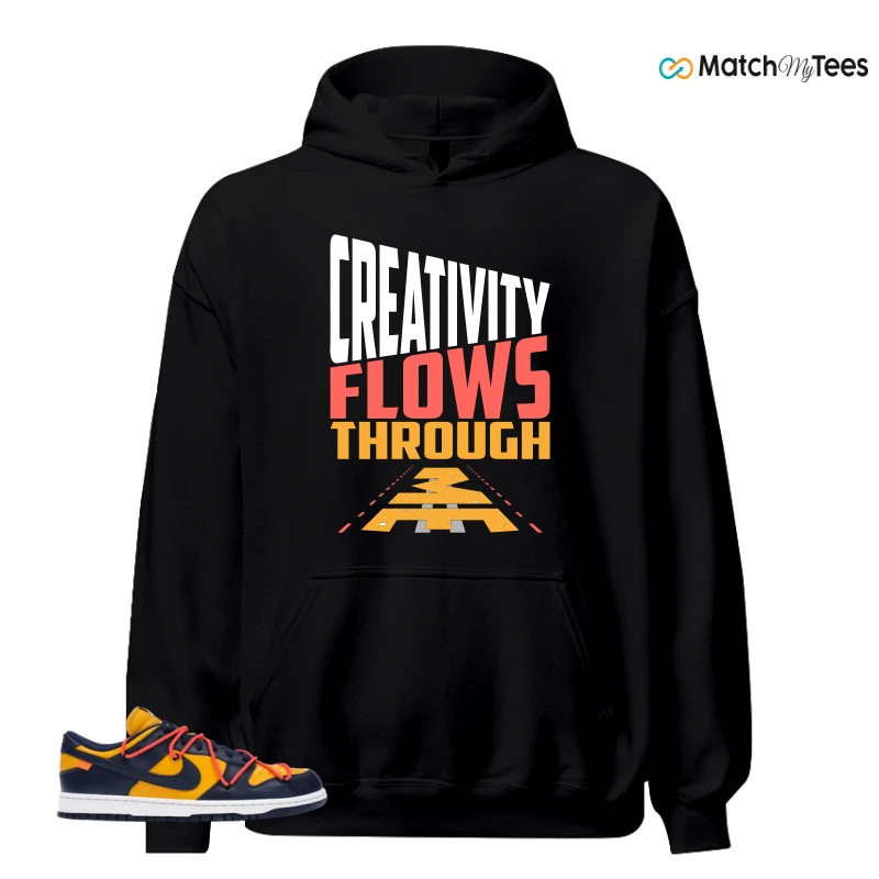 NIKE DUNK LOW OFF-WHITE UNIVERSITY GOLD SNEAKER Matching Tees hoodie