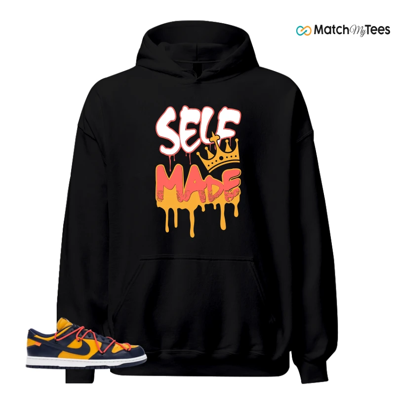 NIKE DUNK LOW OFF-WHITE UNIVERSITY GOLD SNEAKER Matching Tees hoodie