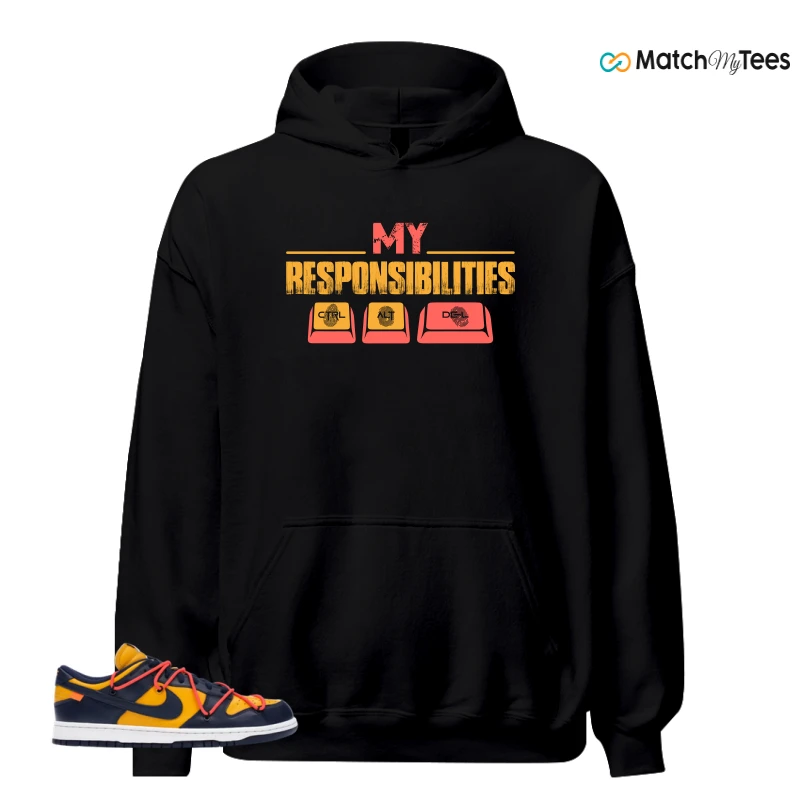 NIKE DUNK LOW OFF-WHITE UNIVERSITY GOLD SNEAKER Matching Tees hoodie