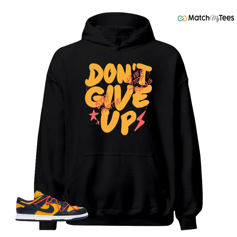 NIKE DUNK LOW OFF-WHITE UNIVERSITY GOLD SNEAKER Matching Tees hoodie
