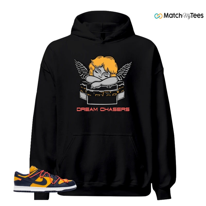 NIKE DUNK LOW OFF-WHITE UNIVERSITY GOLD SNEAKER Matching Tees hoodie