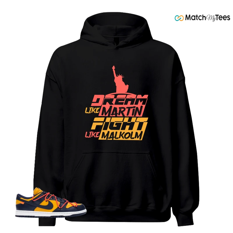 NIKE DUNK LOW OFF-WHITE UNIVERSITY GOLD SNEAKER Matching Tees hoodie