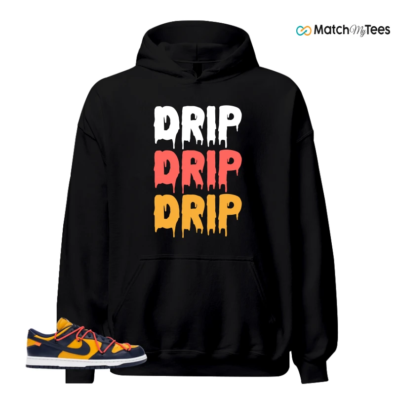 NIKE DUNK LOW OFF-WHITE UNIVERSITY GOLD SNEAKER Matching Tees hoodie