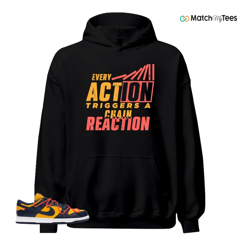NIKE DUNK LOW OFF-WHITE UNIVERSITY GOLD SNEAKER Matching Tees hoodie