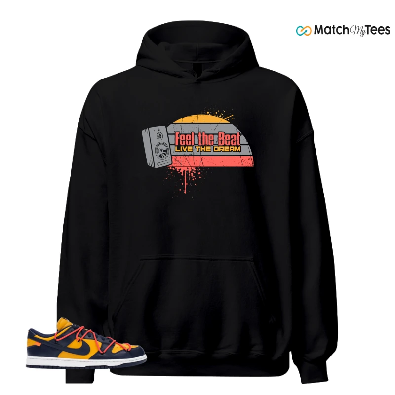 NIKE DUNK LOW OFF-WHITE UNIVERSITY GOLD SNEAKER Matching Tees hoodie