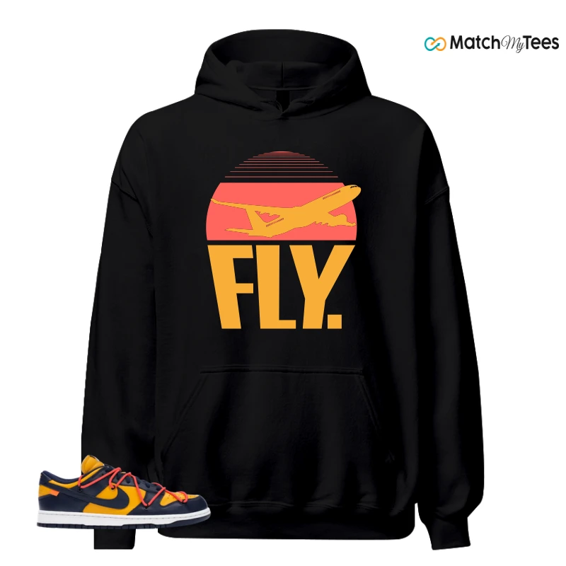 NIKE DUNK LOW OFF-WHITE UNIVERSITY GOLD SNEAKER Matching Tees hoodie