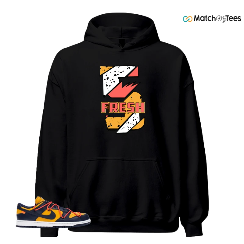 NIKE DUNK LOW OFF-WHITE UNIVERSITY GOLD SNEAKER Matching Tees hoodie