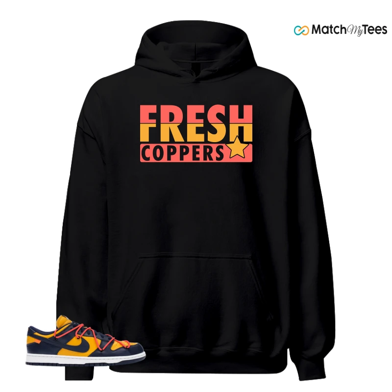 NIKE DUNK LOW OFF-WHITE UNIVERSITY GOLD SNEAKER Matching Tees hoodie