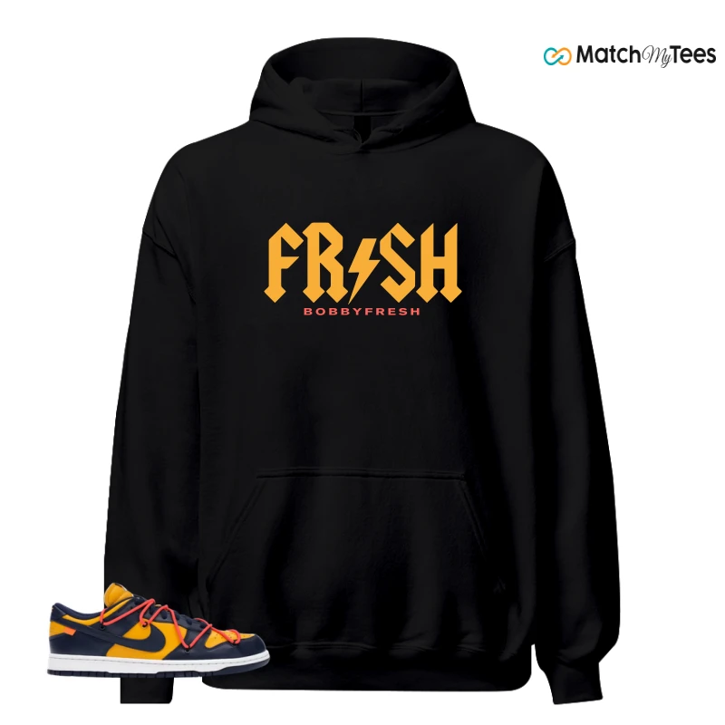 NIKE DUNK LOW OFF-WHITE UNIVERSITY GOLD SNEAKER Matching Tees hoodie