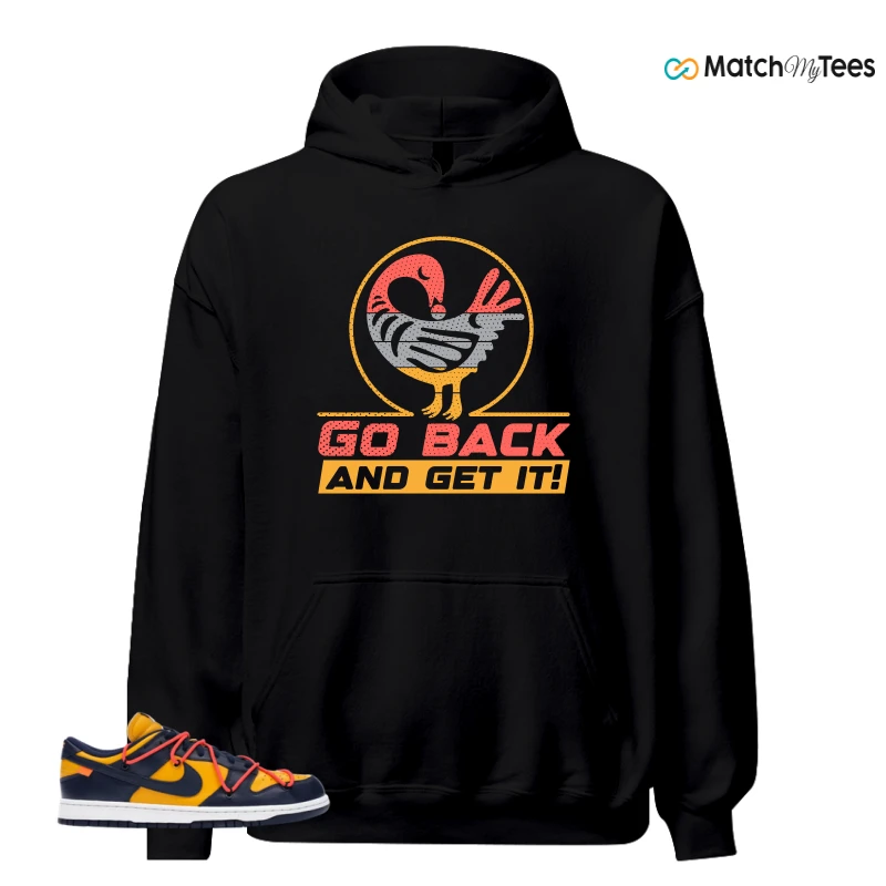 NIKE DUNK LOW OFF-WHITE UNIVERSITY GOLD SNEAKER Matching Tees hoodie