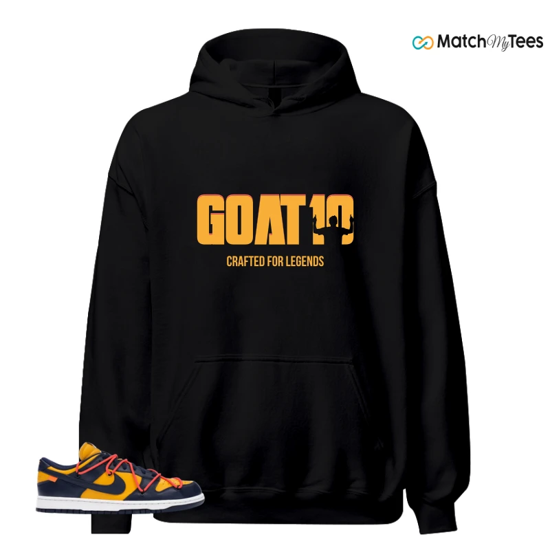 NIKE DUNK LOW OFF-WHITE UNIVERSITY GOLD SNEAKER Matching Tees hoodie