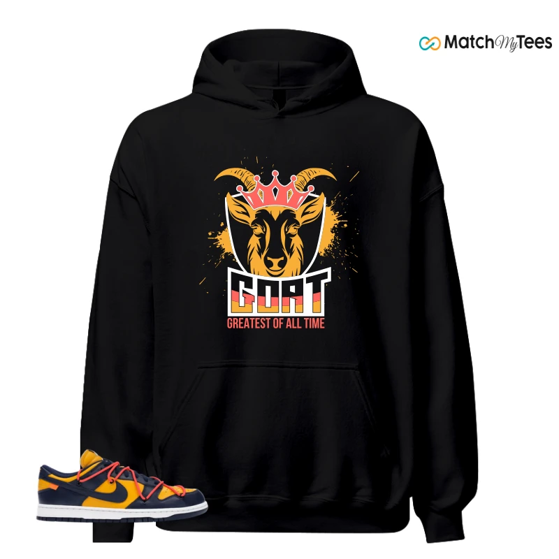 NIKE DUNK LOW OFF-WHITE UNIVERSITY GOLD SNEAKER Matching Tees hoodie