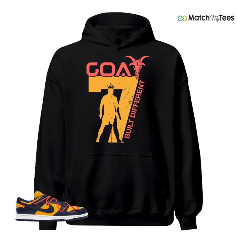 NIKE DUNK LOW OFF-WHITE UNIVERSITY GOLD SNEAKER Matching Tees hoodie