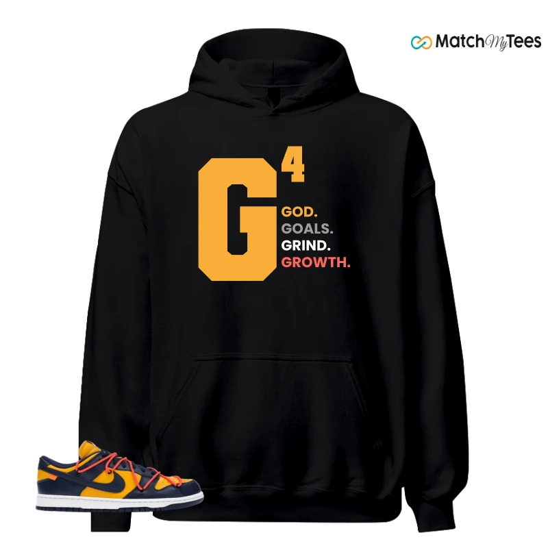 NIKE DUNK LOW OFF-WHITE UNIVERSITY GOLD SNEAKER Matching Tees hoodie