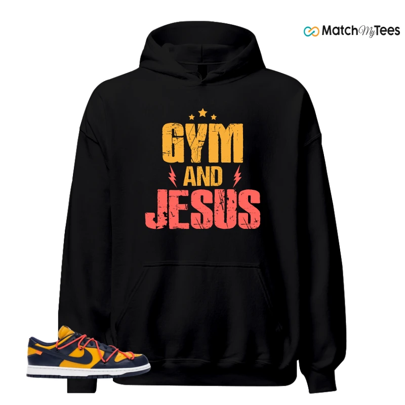 NIKE DUNK LOW OFF-WHITE UNIVERSITY GOLD SNEAKER Matching Tees hoodie
