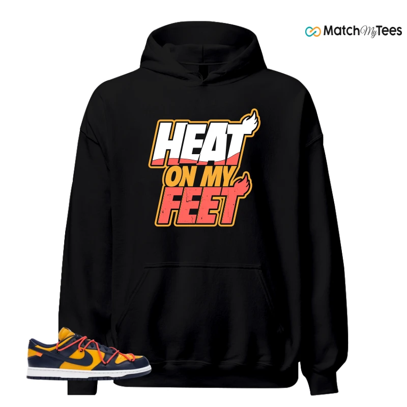 NIKE DUNK LOW OFF-WHITE UNIVERSITY GOLD SNEAKER Matching Tees hoodie
