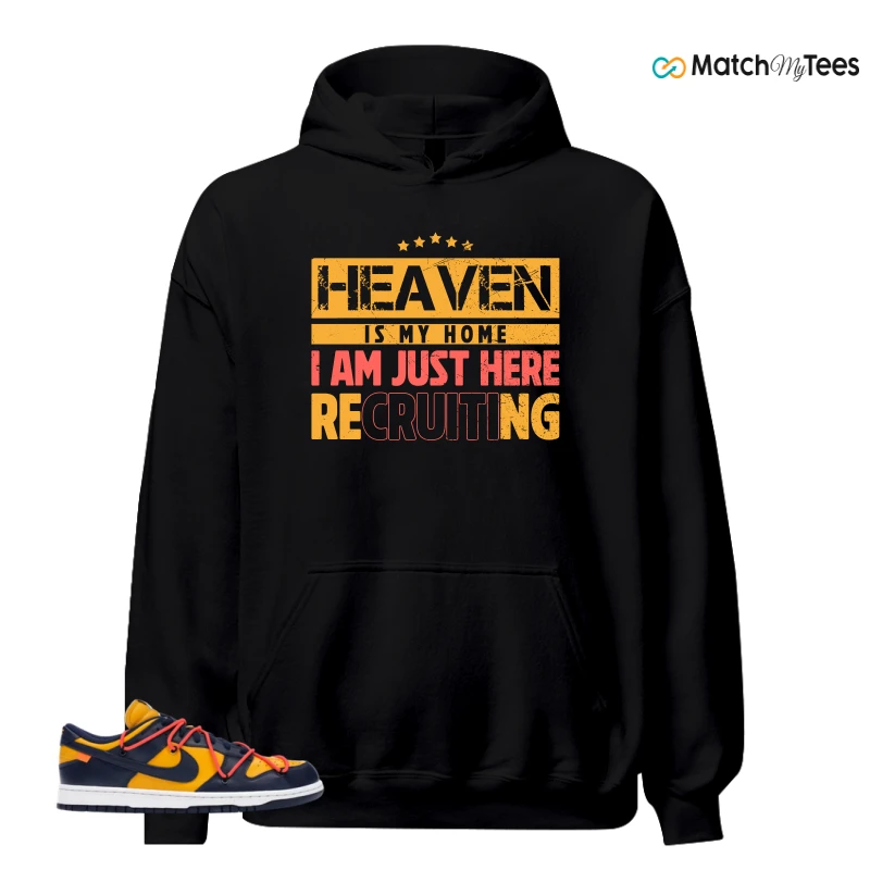 NIKE DUNK LOW OFF-WHITE UNIVERSITY GOLD SNEAKER Matching Tees hoodie