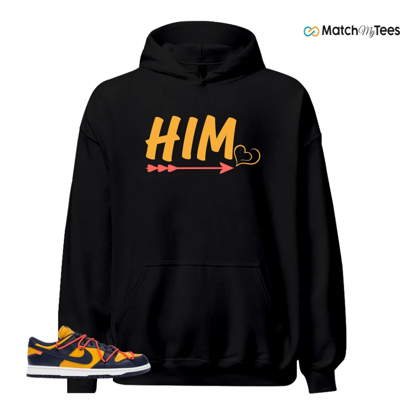 NIKE DUNK LOW OFF-WHITE UNIVERSITY GOLD SNEAKER Matching Tees hoodie