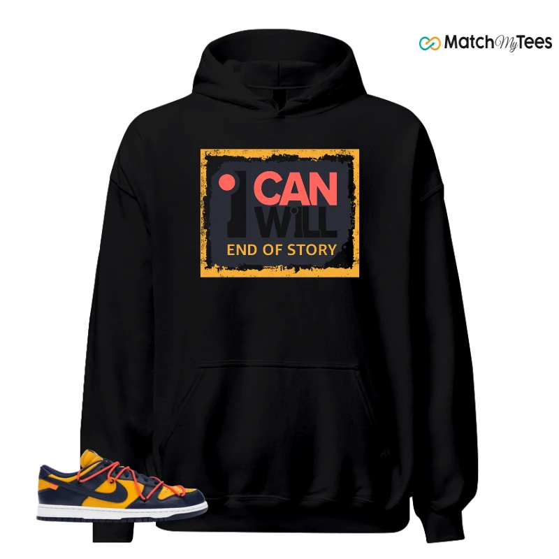 NIKE DUNK LOW OFF-WHITE UNIVERSITY GOLD SNEAKER Matching Tees hoodie