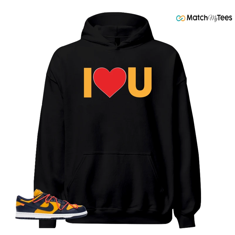 NIKE DUNK LOW OFF-WHITE UNIVERSITY GOLD SNEAKER Matching Tees hoodie