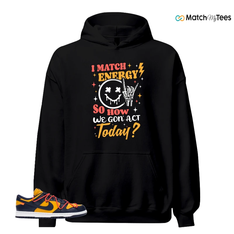 NIKE DUNK LOW OFF-WHITE UNIVERSITY GOLD SNEAKER Matching Tees hoodie