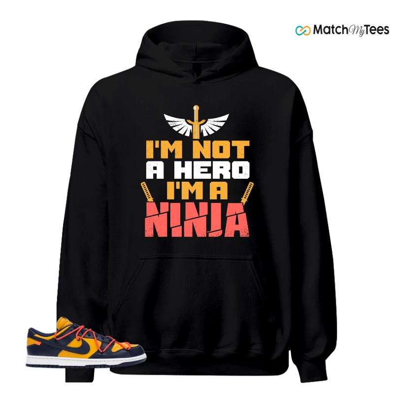 NIKE DUNK LOW OFF-WHITE UNIVERSITY GOLD SNEAKER Matching Tees hoodie
