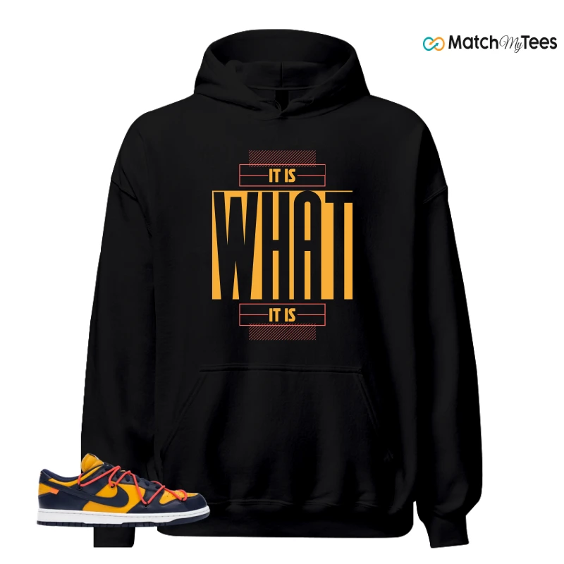 NIKE DUNK LOW OFF-WHITE UNIVERSITY GOLD SNEAKER Matching Tees hoodie
