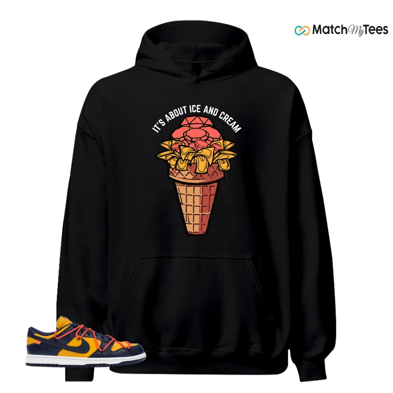 NIKE DUNK LOW OFF-WHITE UNIVERSITY GOLD SNEAKER Matching Tees hoodie