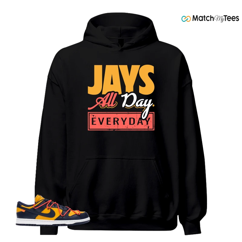 NIKE DUNK LOW OFF-WHITE UNIVERSITY GOLD SNEAKER Matching Tees hoodie
